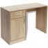 vidaXL Desk with Drawer and Cabinet Oak 100x40x73 cm - Image 2