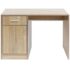 vidaXL Desk with Drawer and Cabinet Oak 100x40x73 cm - Image 4
