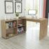 vidaXL Corner Desk 4 Shelves Oak