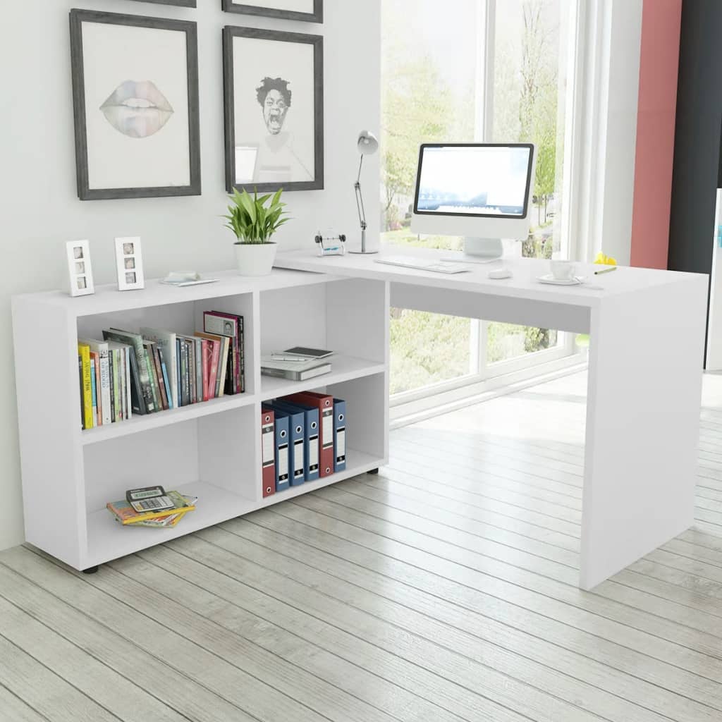 8718475977391_m_en_hd_1 vidaXL Corner Desk 4 Shelves White - Image 1