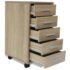 vidaXL Office Drawer Unit with Castors 5 Drawers Oak - Image 5
