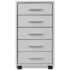 vidaXL Office Drawer Unit with Castors 5 Drawers White - Image 3