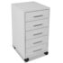 vidaXL Office Drawer Unit with Castors 5 Drawers White - Image 4