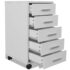 vidaXL Office Drawer Unit with Castors 5 Drawers White - Image 5