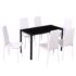 vidaXL Seven Piece Dining Table Set Black and White - Image 2