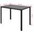 vidaXL Seven Piece Dining Table Set Black and White - Image 7