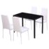 vidaXL Five Piece Dining Table Set Black and White - Image 2