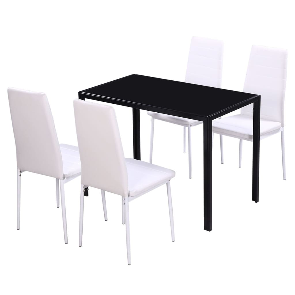 8718475977988_a_en_hd_1 vidaXL Five Piece Dining Table Set Black and White - Image 2