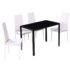 vidaXL Five Piece Dining Table Set Black and White - Image 3