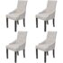 vidaXL Dining Chairs 4 pcs Cream Grey Fabric