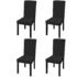 vidaXL Straight Stretchable Chair Cover 4 pcs Black