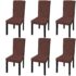 vidaXL Straight Stretchable Chair Cover 6 pcs Brown