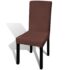 vidaXL Straight Stretchable Chair Cover 6 pcs Brown - Image 2