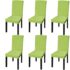 vidaXL Straight Stretchable Chair Cover 6 pcs Green