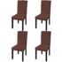 vidaXL Straight Stretchable Chair Cover 4 pcs Brown