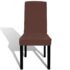 vidaXL Straight Stretchable Chair Cover 4 pcs Brown - Image 3