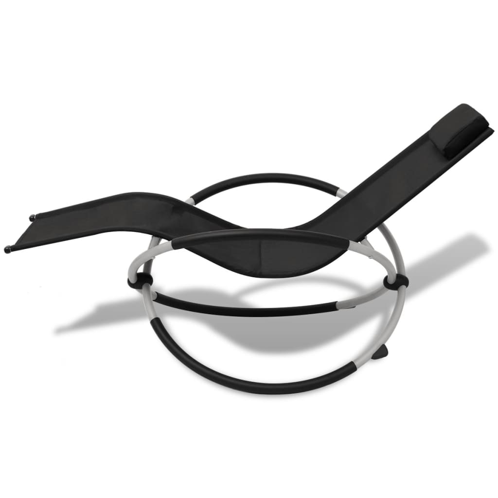 8718475979487_g_en_hd_1 vidaXL Outdoor Geometrical Sun Lounger Steel Black and Grey - Image 2