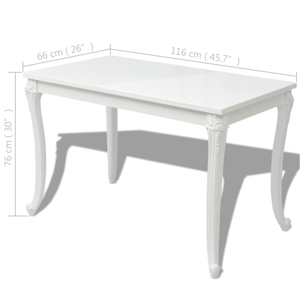 8718475992028_g_en_hd_3 vidaXL Dining Table 116x66x76 cm High Gloss White - Image 5