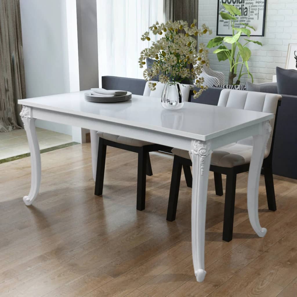 8718475992028_m_en_hd_1 vidaXL Dining Table 116x66x76 cm High Gloss White - Image 1