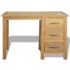 vidaXL Desk with 3 Drawers 106x40x75 cm Solid Oak Wood - Image 2