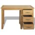 vidaXL Desk with 3 Drawers 106x40x75 cm Solid Oak Wood - Image 4
