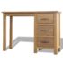 vidaXL Desk with 3 Drawers 106x40x75 cm Solid Oak Wood - Image 5