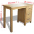 vidaXL Desk with 3 Drawers 106x40x75 cm Solid Oak Wood - Image 7