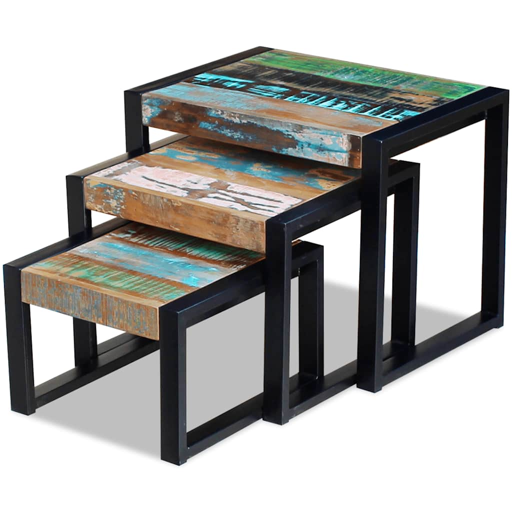8718475993155_g_en_hd_3 vidaXL Three Piece Nesting Tables Solid Reclaimed Wood - Image 5