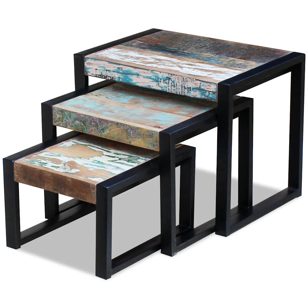 8718475993155_g_en_hd_4 vidaXL Three Piece Nesting Tables Solid Reclaimed Wood - Image 6