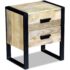 vidaXL Side Table with 2 Drawers Solid Mango Wood 43x33x51 cm - Image 3
