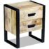 vidaXL Side Table with 2 Drawers Solid Mango Wood 43x33x51 cm - Image 4