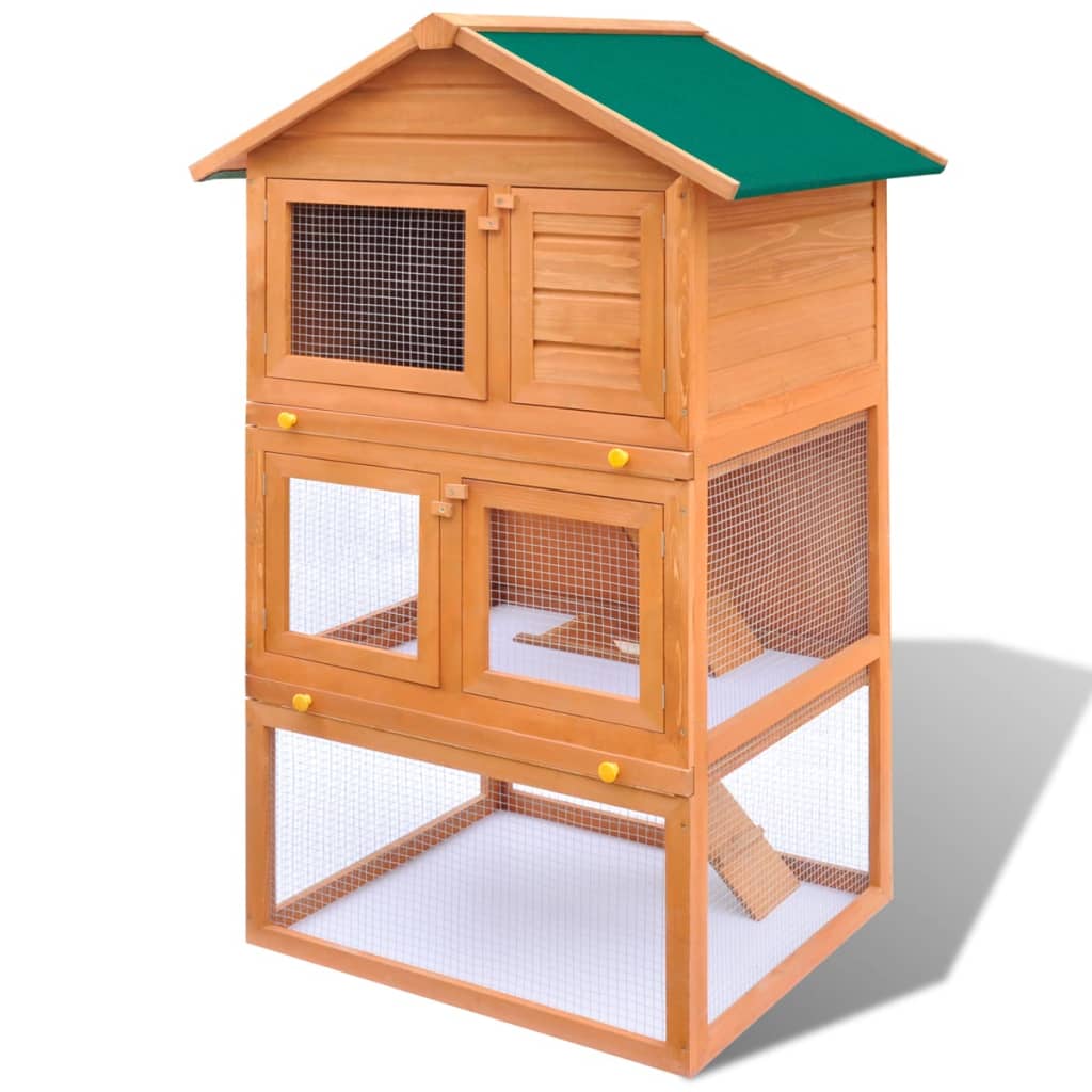 8718475995807_g_en_hd_1 vidaXL Outdoor Rabbit Hutch Wooden Cage 3 Layers - Image 2