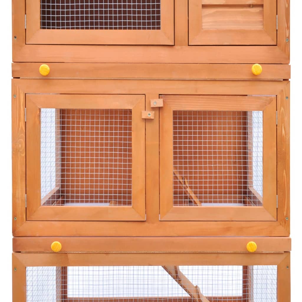8718475995807_g_en_hd_3 vidaXL Outdoor Rabbit Hutch Wooden Cage 3 Layers - Image 4
