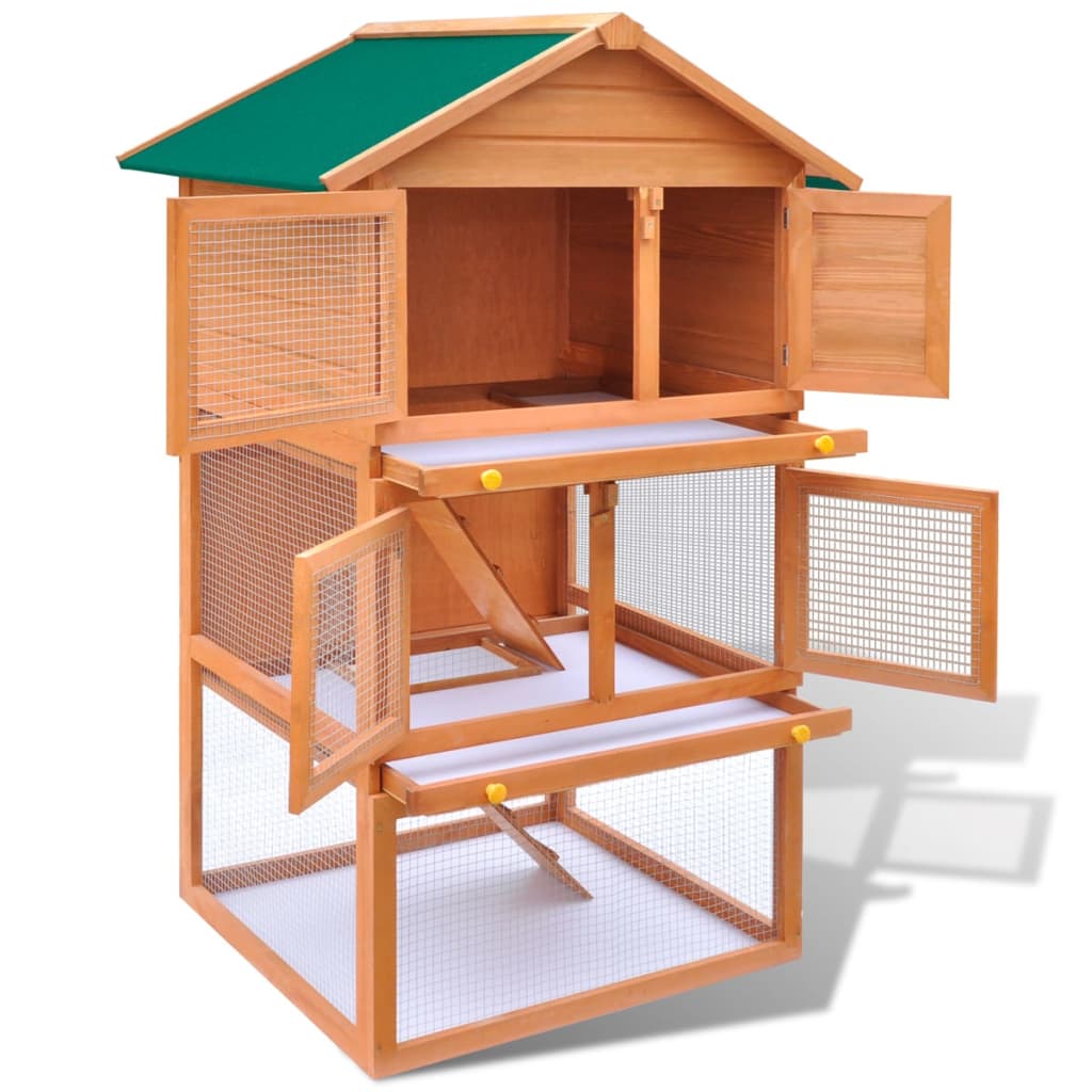 8718475995807_g_en_hd_4 vidaXL Outdoor Rabbit Hutch Wooden Cage 3 Layers - Image 5