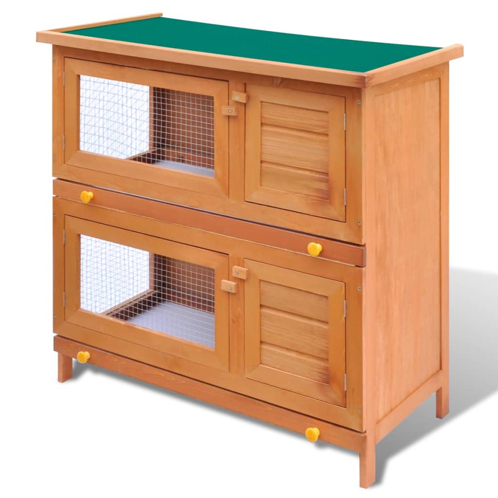 8718475995821_a_en_hd_1 vidaXL Outdoor Rabbit Hutch Small Pet Cage 4 Door Wood - Image 1