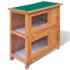 vidaXL Outdoor Rabbit Hutch Small Pet Cage 4 Door Wood - Image 2