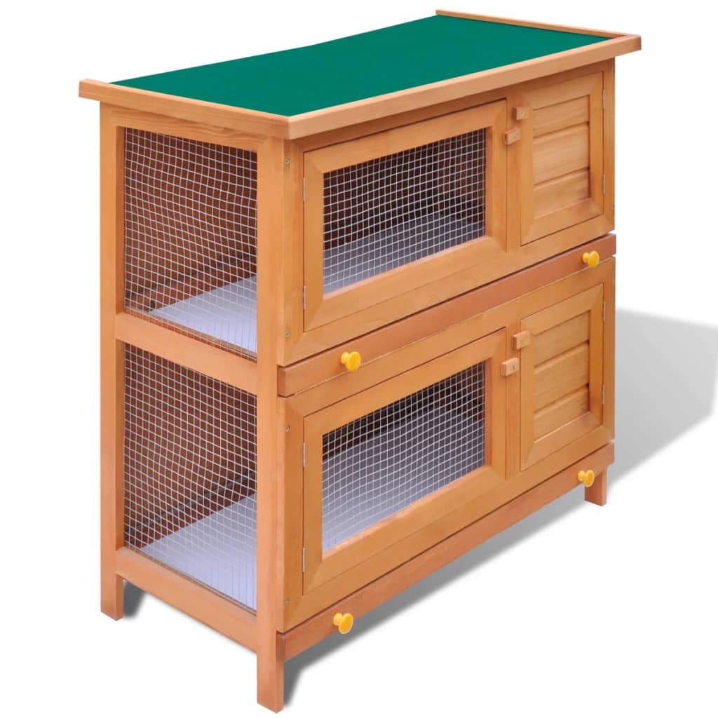 8718475995821_g_en_hd_1 vidaXL Outdoor Rabbit Hutch Small Pet Cage 4 Door Wood - Image 2