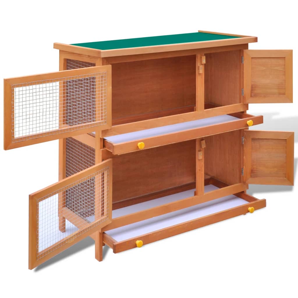 8718475995821_g_en_hd_2 vidaXL Outdoor Rabbit Hutch Small Pet Cage 4 Door Wood - Image 3