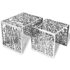 vidaXL Two Piece Side Tables Square Aluminium Silver