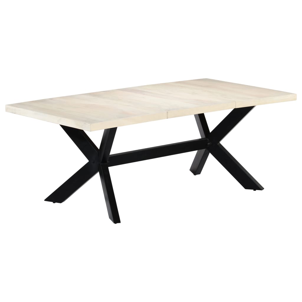 8719883551166_a_en_hd_1 vidaXL Dining Table White 200x100x75 cm Solid Mango Wood - Image 1