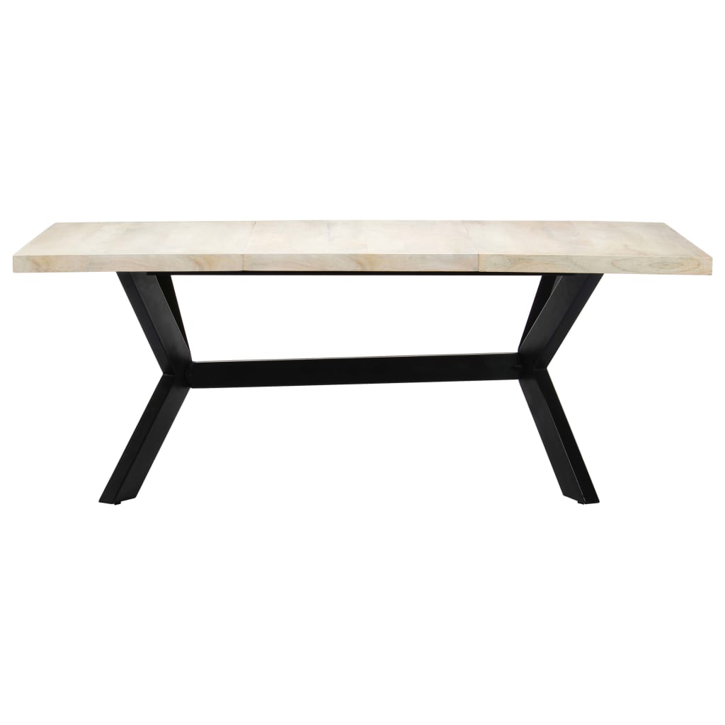 8719883551166_g_en_hd_1 vidaXL Dining Table White 200x100x75 cm Solid Mango Wood - Image 2