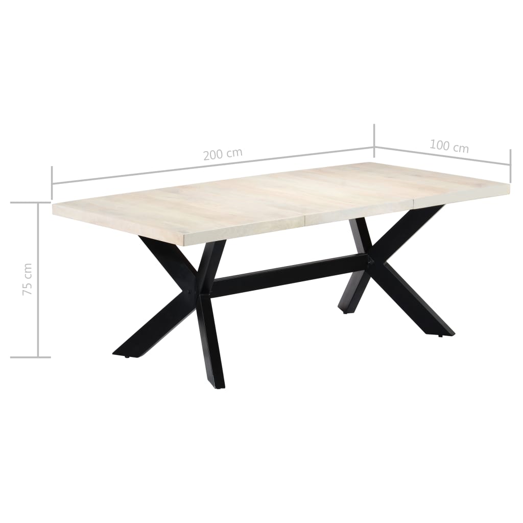 8719883551166_g_en_hd_6 vidaXL Dining Table White 200x100x75 cm Solid Mango Wood - Image 7