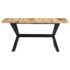 vidaXL Dining Table 160x80x75 cm Solid Rough Mango Wood - Image 2