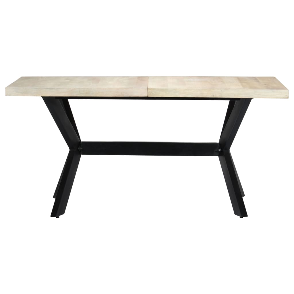 8719883551227_g_en_hd_1 vidaXL Dining Table White 160x80x75 cm Solid Mango Wood - Image 2