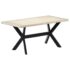 vidaXL Dining Table White 160x80x75 cm Solid Mango Wood - Image 9