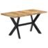 vidaXL Dining Table 140x70x75 cm Solid Rough Mango Wood - Image 11