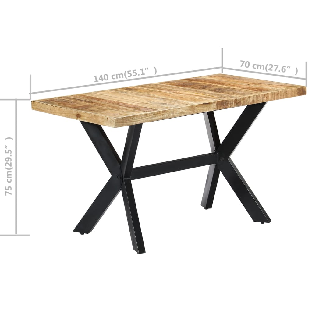 8719883551258_g_en_hd_6 vidaXL Dining Table 140x70x75 cm Solid Rough Mango Wood - Image 7