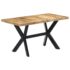 vidaXL Dining Table 140x70x75 cm Solid Rough Mango Wood - Image 8