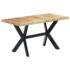 vidaXL Dining Table 140x70x75 cm Solid Rough Mango Wood - Image 9