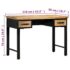 vidaXL Writing Table 110x50x76 cm Solid Mango Wood - Image 8